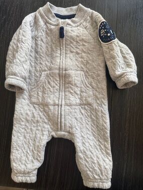 Space suit Gray Quilted Baby One-Piece